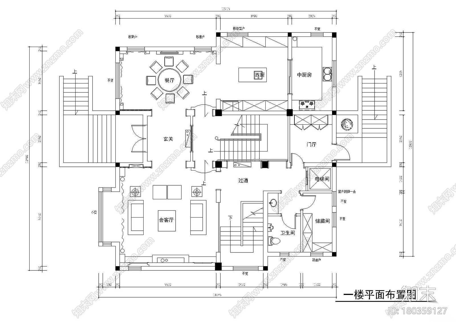 [广东]深圳四层翡翠华庭别墅装修设计施工图施工图下载【ID:180359127】