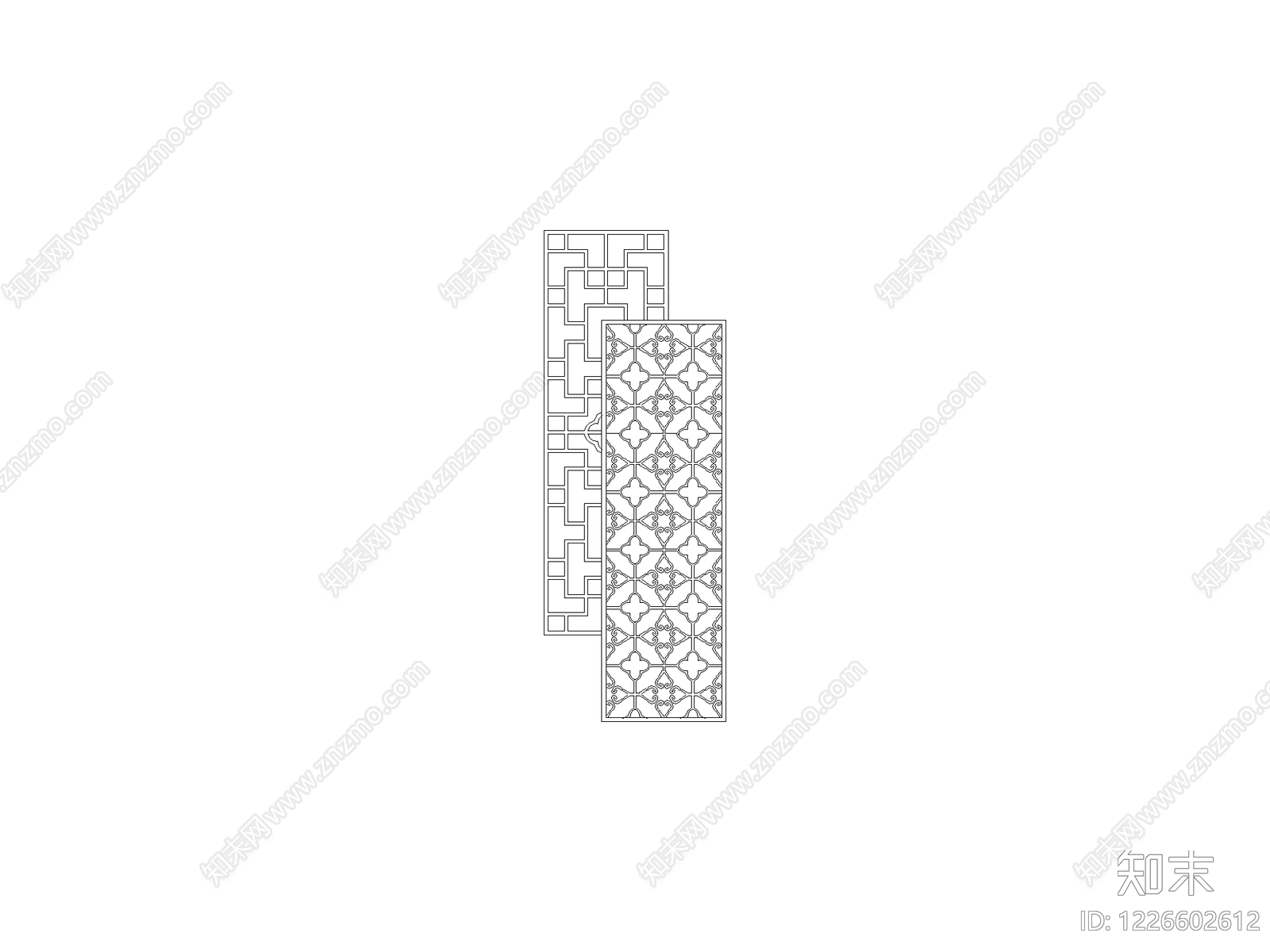 中式,现代格栅装饰构件CAD图纸