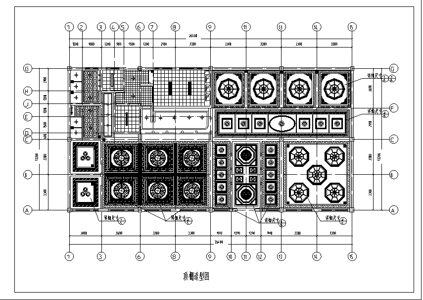 长26.4米宽13.2米单层藏式咖啡厅装修施工图cad施工图下载【ID:161764138】