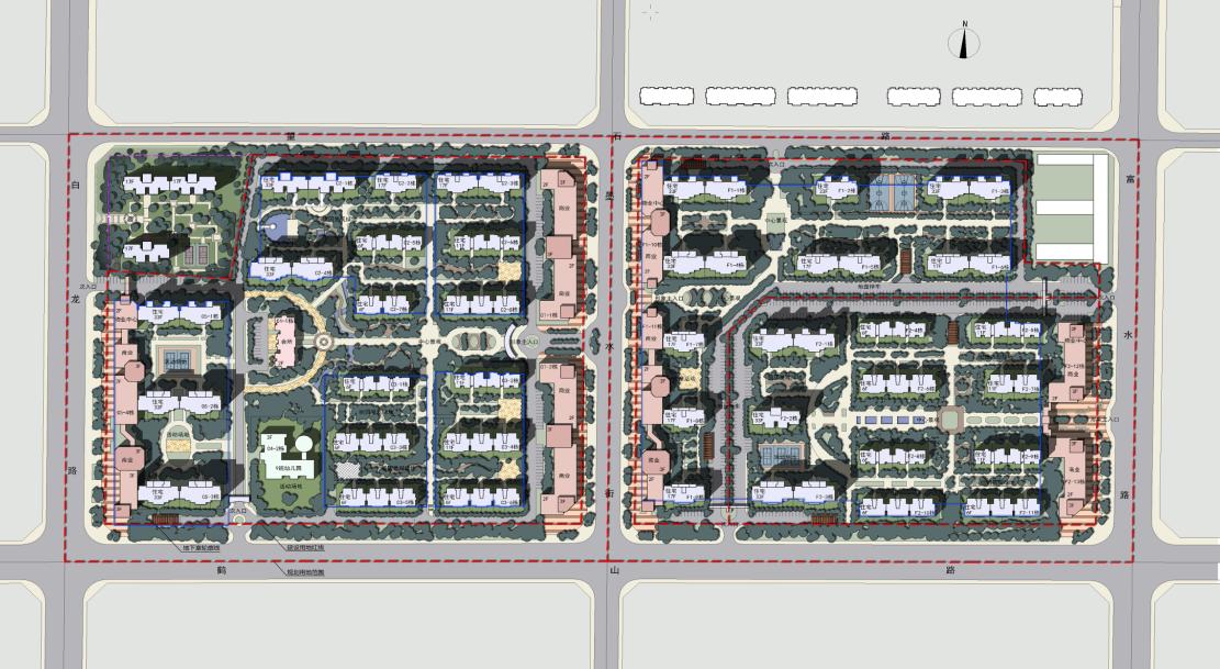 [广东]高层多变造型立面住宅建筑设计方案文本cad施工图下载【ID:166703121】