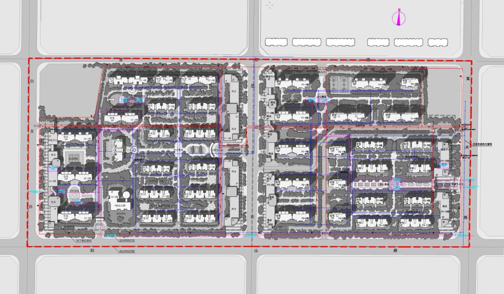 [广东]高层多变造型立面住宅建筑设计方案文本cad施工图下载【ID:166703121】