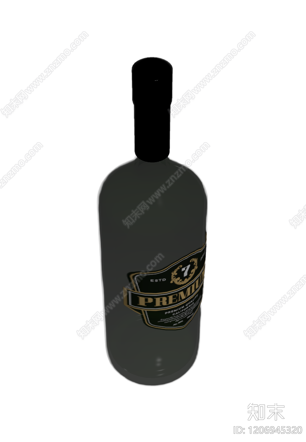 酒瓶带标签装饰品3D模型下载【ID:1206945320】