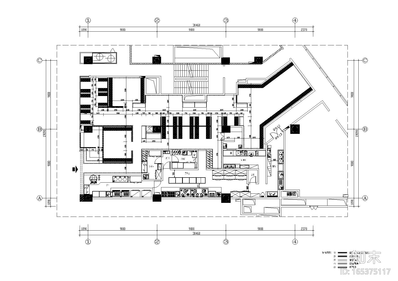 [上海]连锁经济餐厅来福士店施工图_附效果cad施工图下载【ID:165375117】