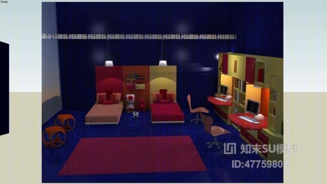 家居主卧室SU模型下载【ID:47759802】