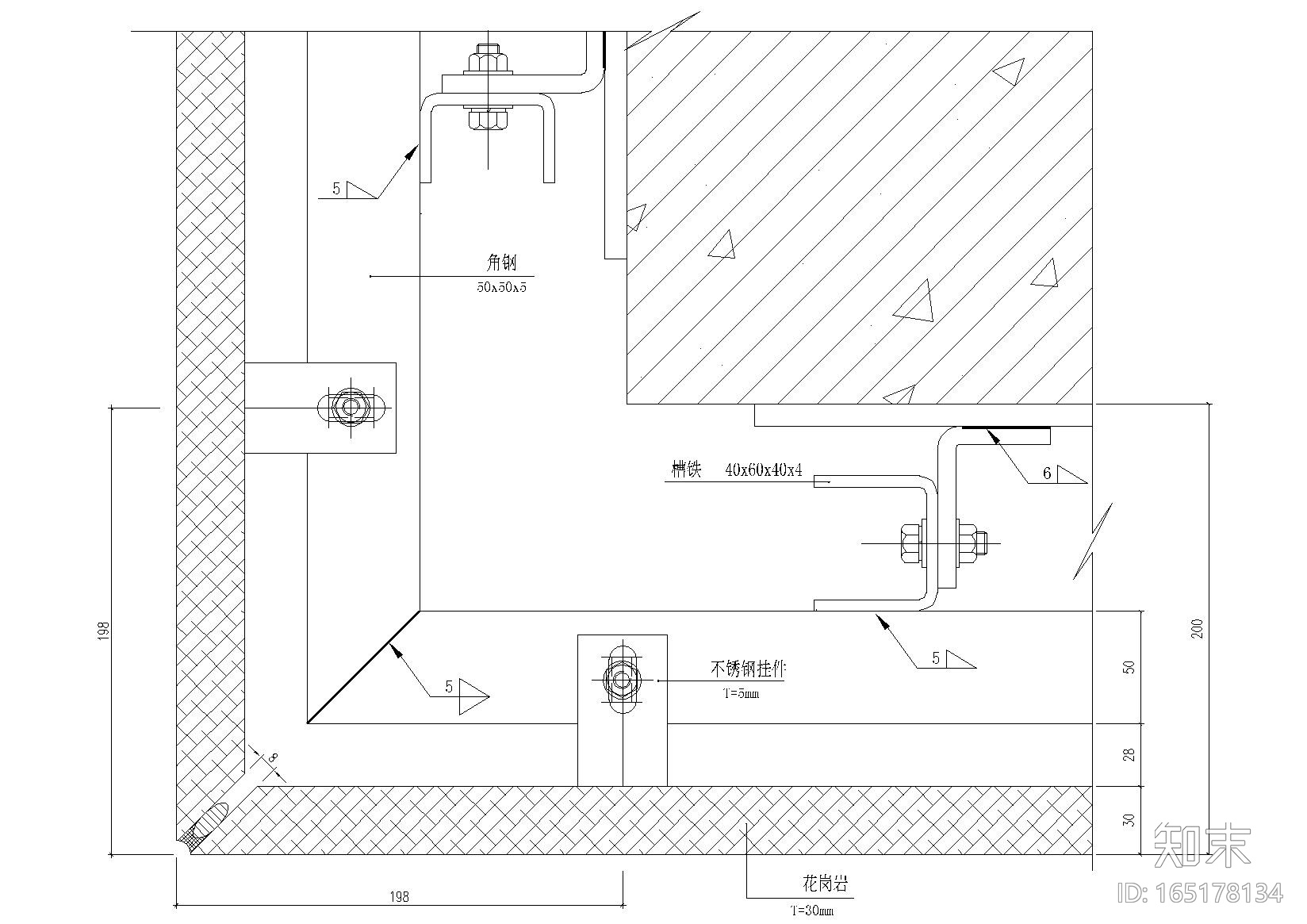 99个石材幕墙详图（干挂花岗岩，节点等）cad施工图下载【ID:165178134】