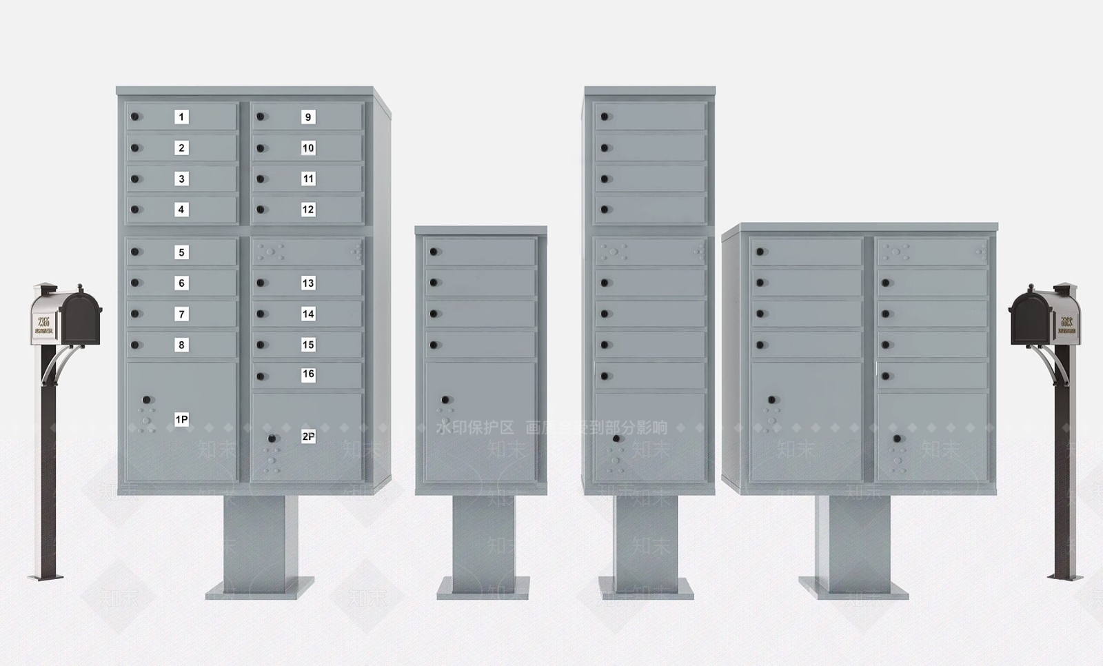 现代邮箱快递柜3D模型下载【ID:1101307694】