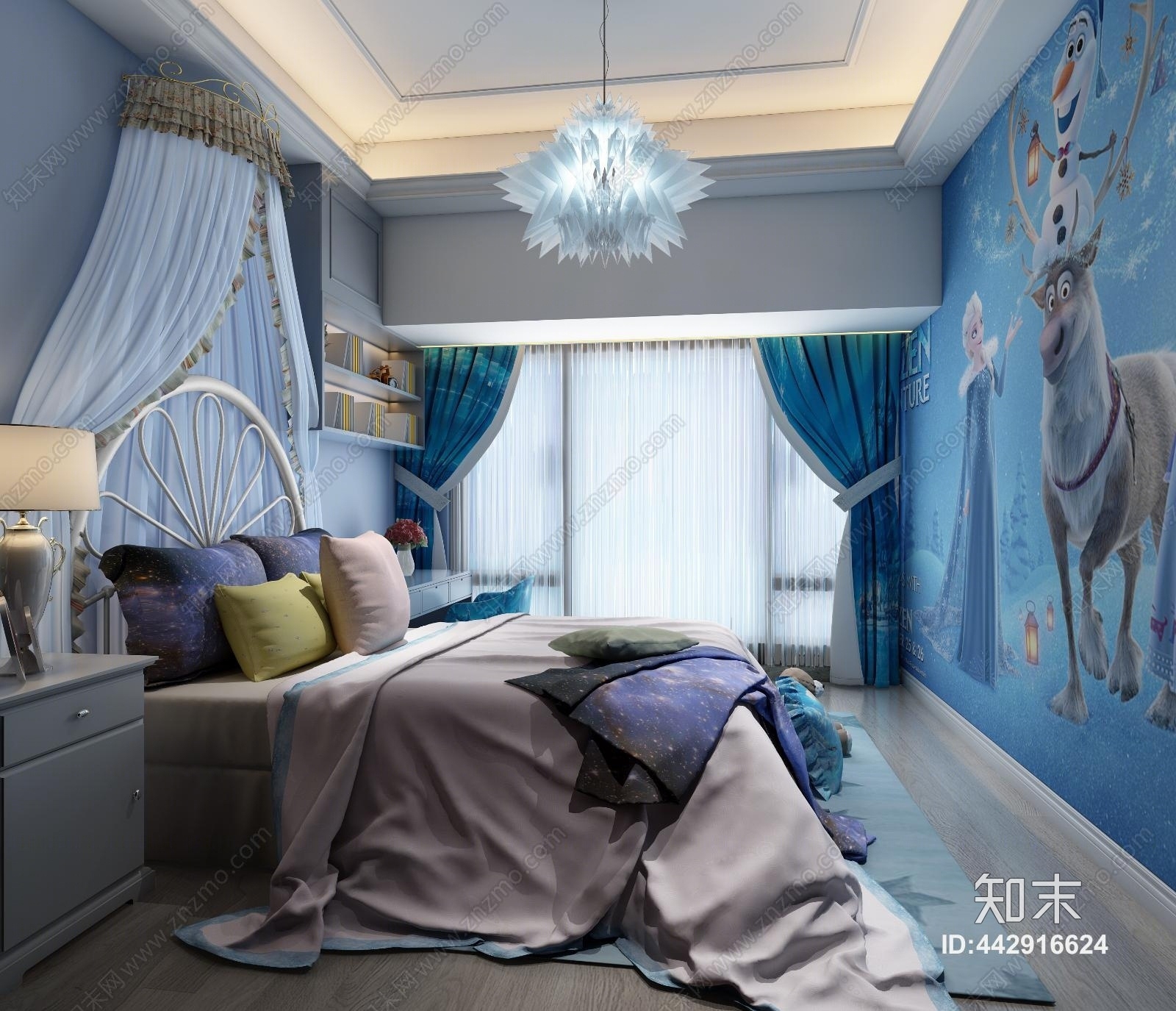 现代女儿房冰雪奇缘3D模型下载【ID:442916624】