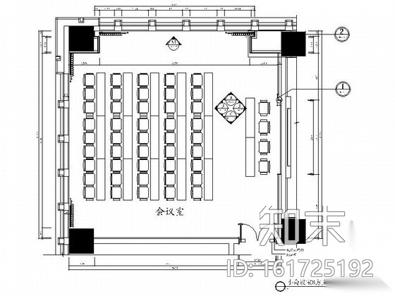 某大厦73平方小会议室装修图（含效果）施工图下载【ID:161725192】