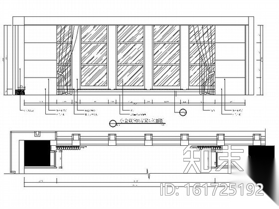 某大厦73平方小会议室装修图（含效果）cad施工图下载【ID:161725192】