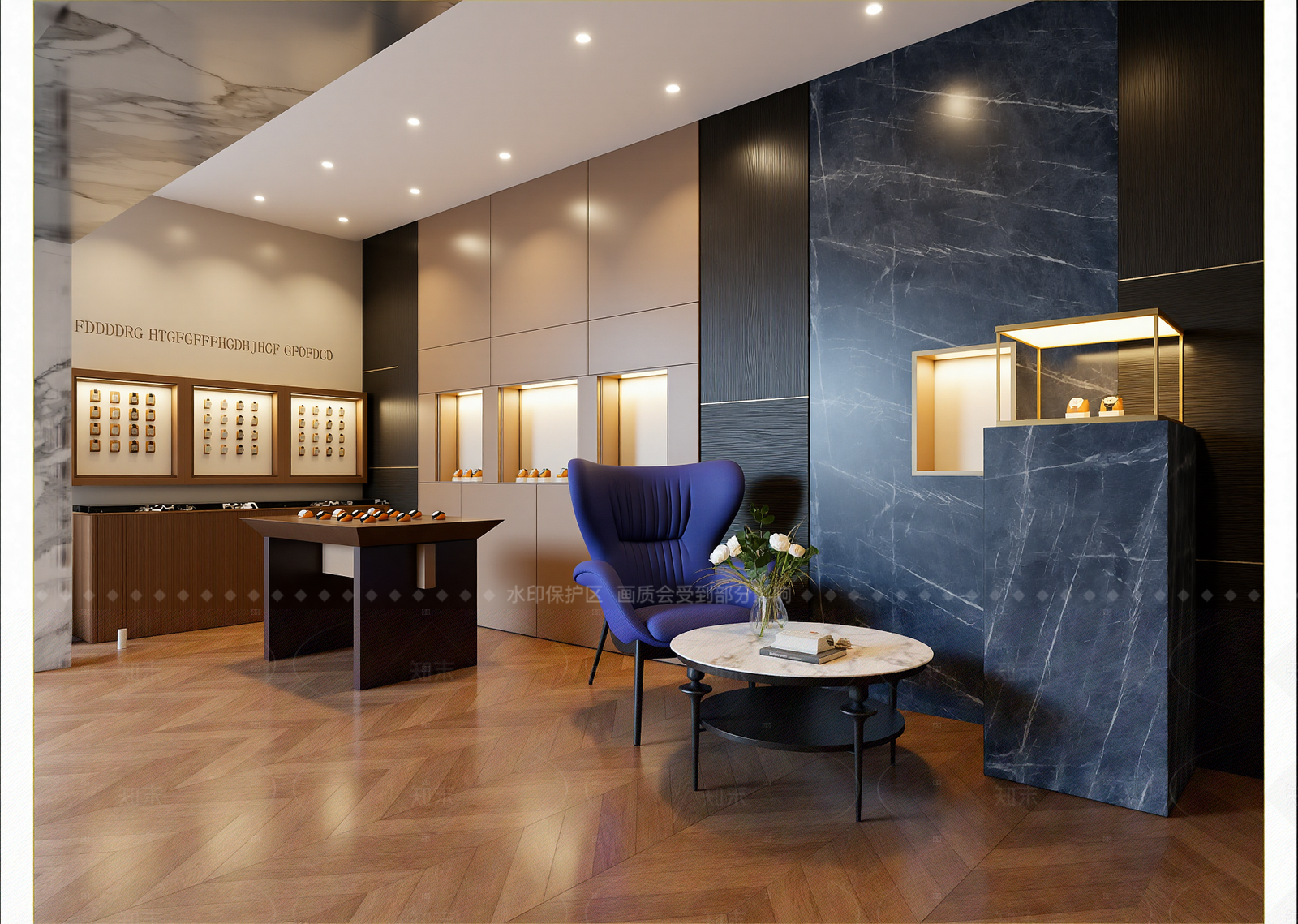 法式材料展厅3D模型下载【ID:1214626803】