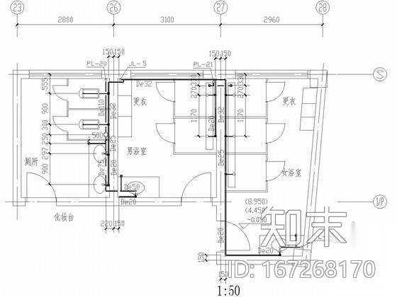 [天津]学校食堂和浴室给排水施工图施工图下载【ID:167268170】