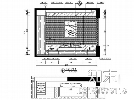 [杭州]现代简约三居室样板间装修图（含效果）cad施工图下载【ID:161876118】