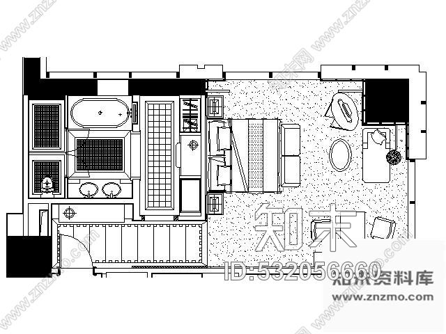 施工图五星豪华酒店A型套房施工图cad施工图下载【ID:532056660】