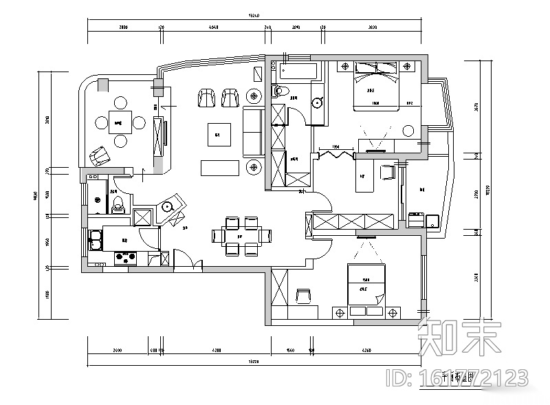 [江苏]衡泰花园洋房二居室住宅设计施工图（附实景图）施工图下载【ID:161772123】