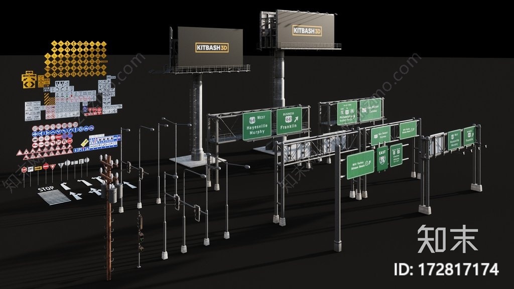 现代交通道路CG模型下载【ID:172802197】