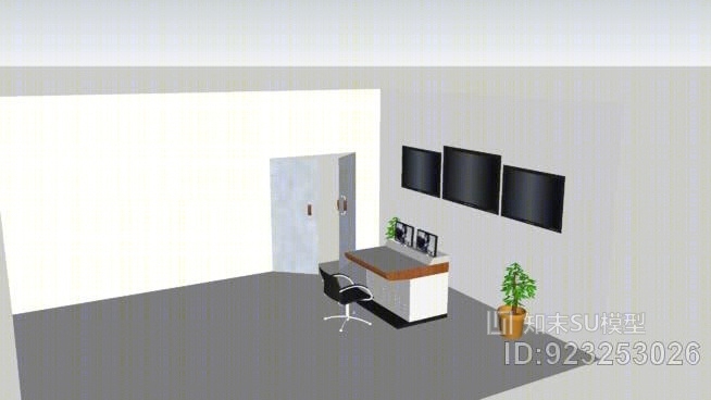 监控室效果图SU模型下载【ID:923253026】