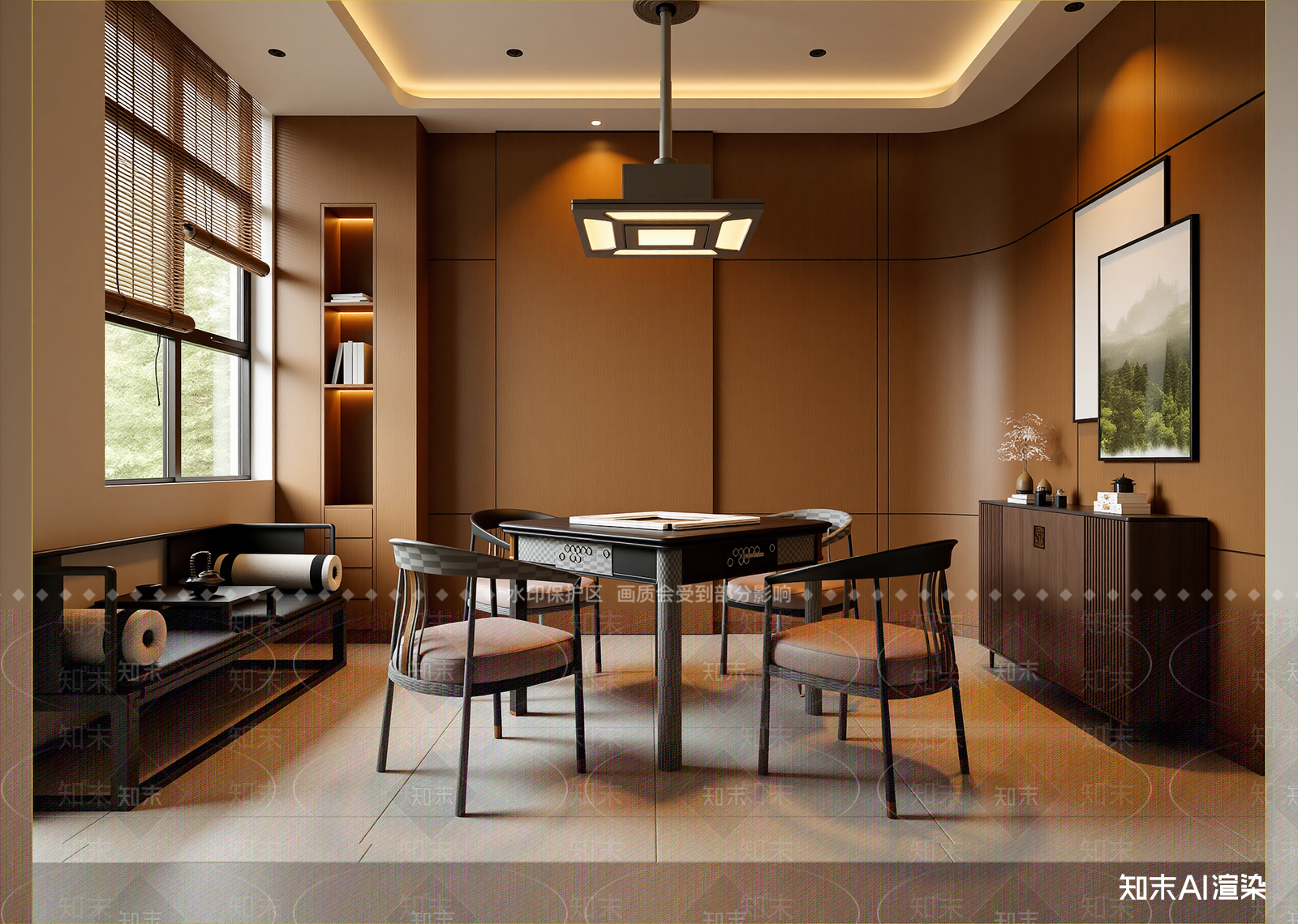 新中式茶室3D模型下载【ID:1214978766】
