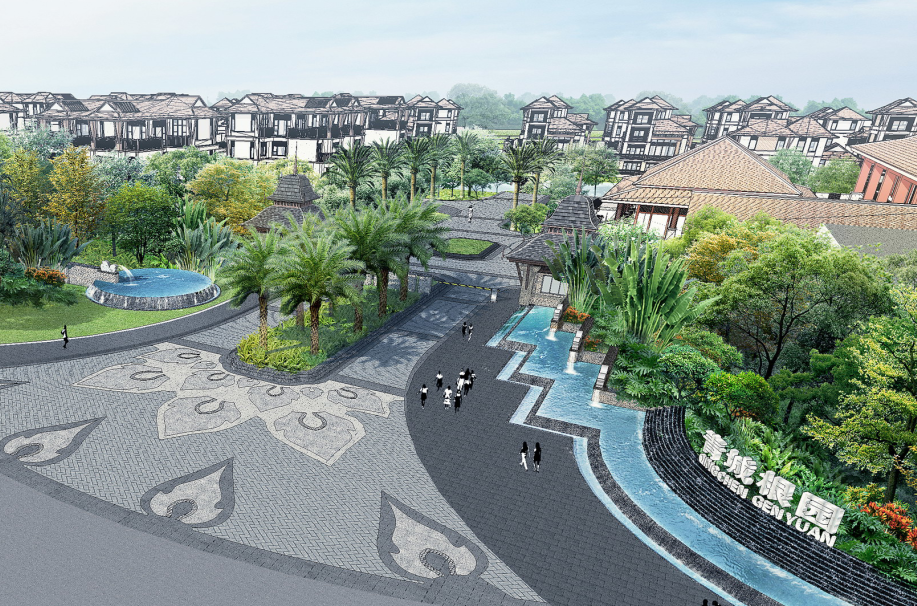 [四川]成都青城跟园景观方案设计（泰式景观）施工图下载【ID:161069108】