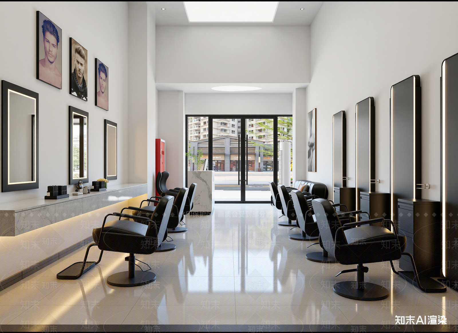 现代美发店3D模型下载【ID:1214761415】