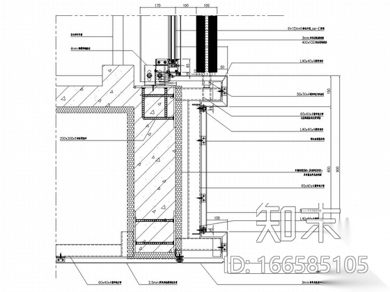 [合肥]20层产业园高层综合楼幕墙施工图（玻璃幕墙cad施工图下载【ID:166585105】