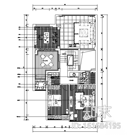 [江苏]现代简约风格联排别墅设计施工图（附效果图）cad施工图下载【ID:161684195】