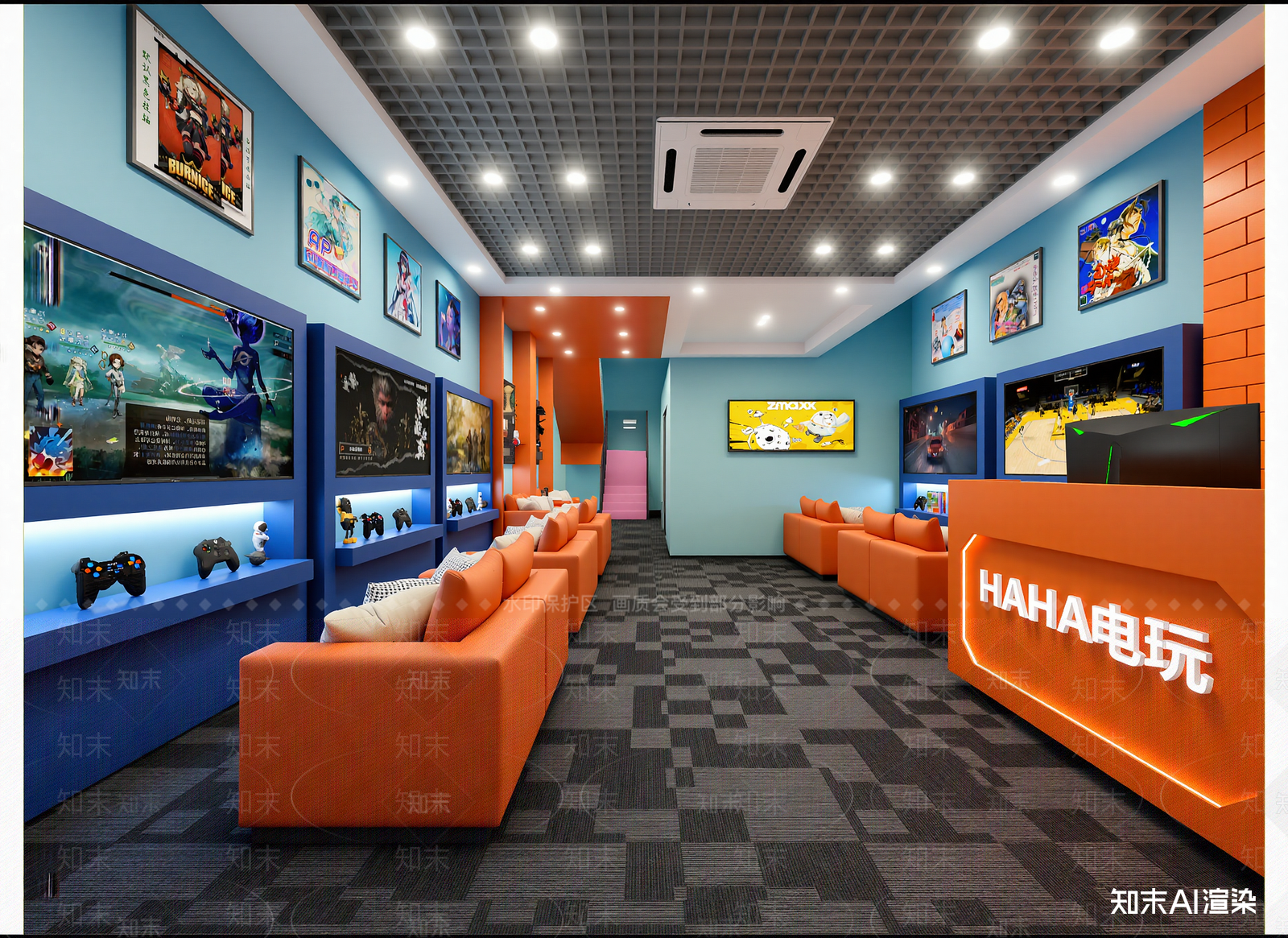 现代网吧网咖3D模型下载【ID:1214859322】