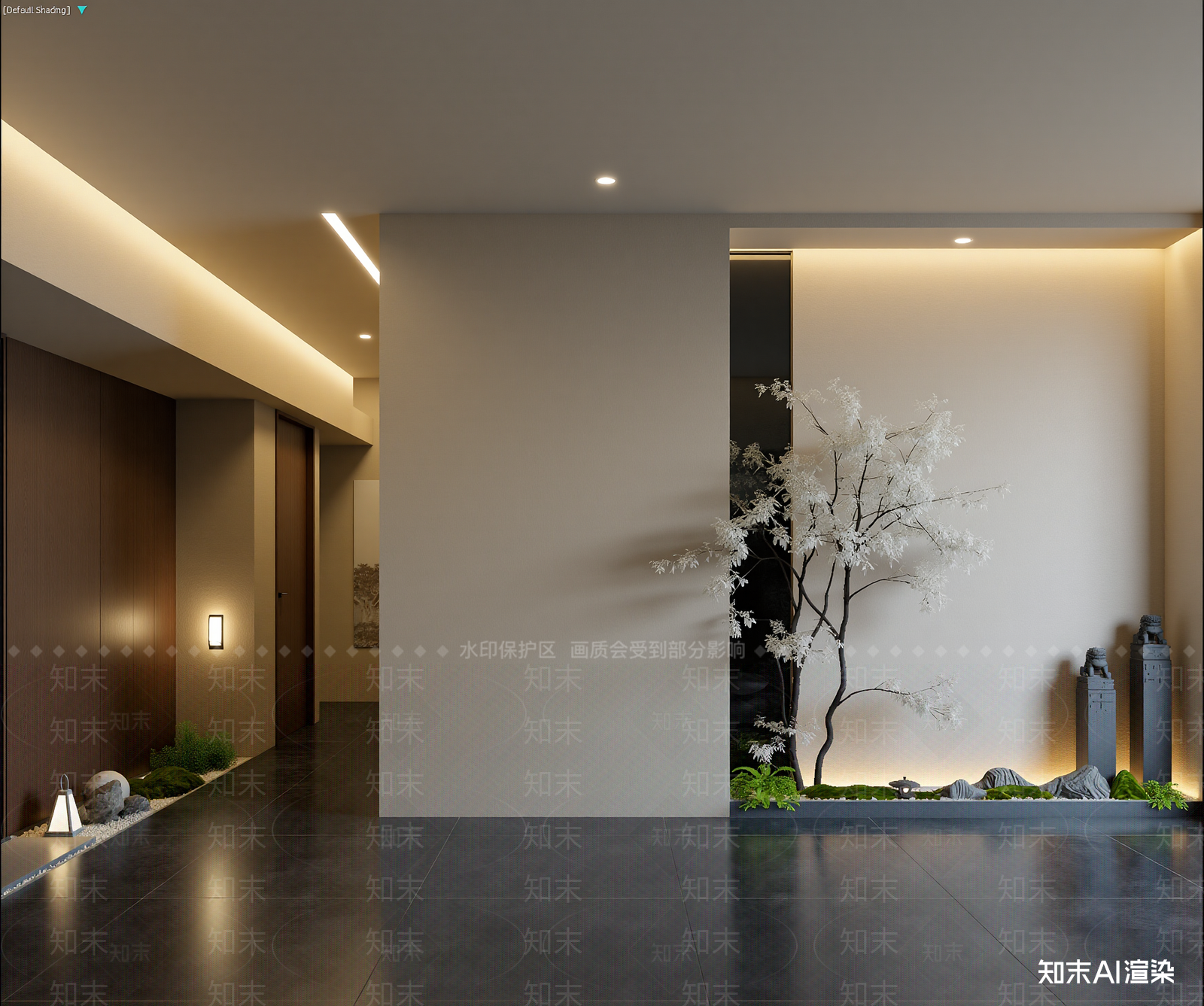 侘寂酒店走廊3D模型下载【ID:1215136804】