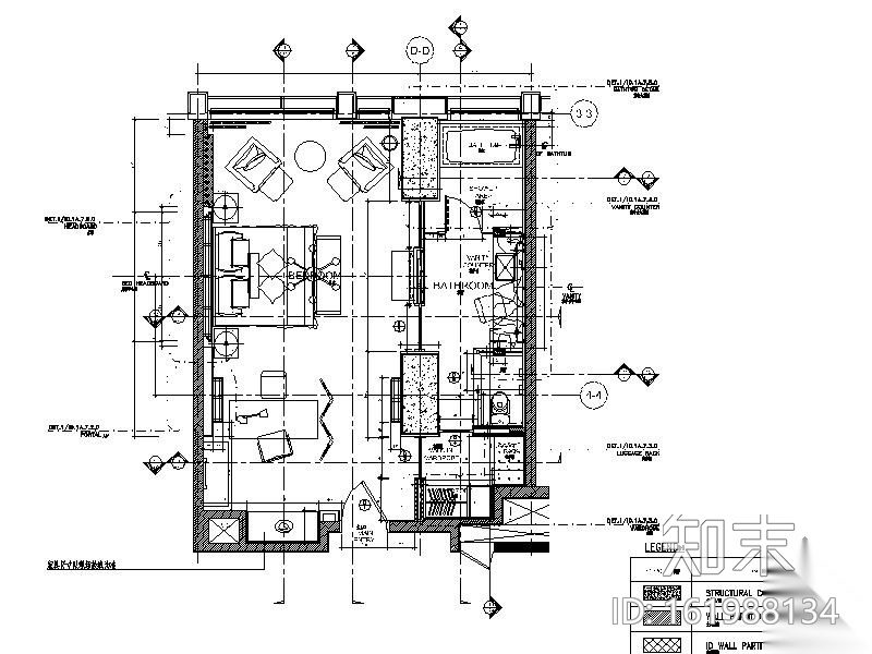 [北京]五星级酒店豪华A1型套房样板间施工图施工图下载【ID:161988134】