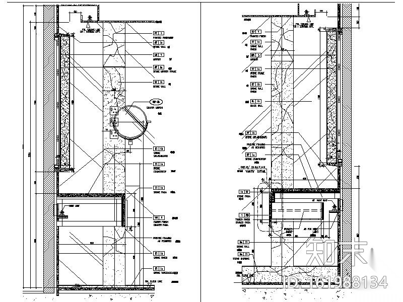 [北京]五星级酒店豪华A1型套房样板间施工图cad施工图下载【ID:161988134】