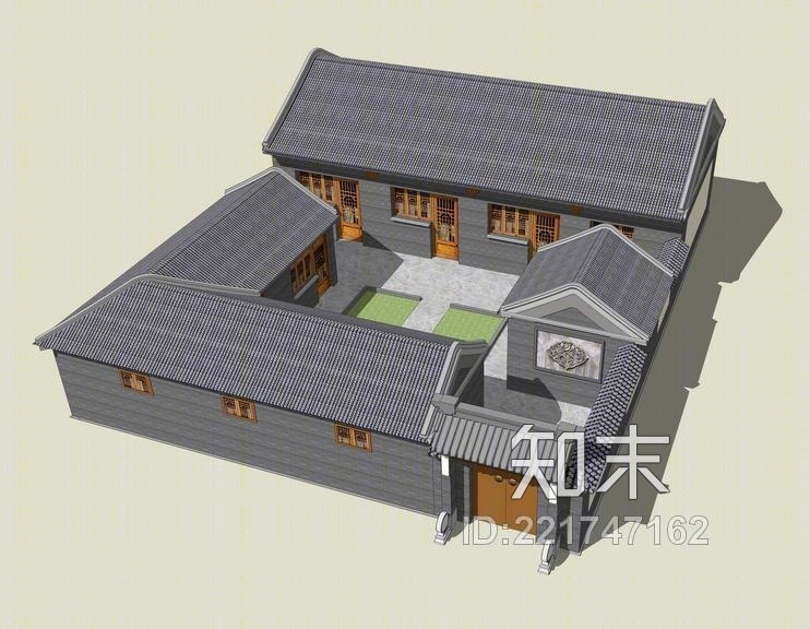 岭南老宅SU模型下载【ID:221747162】
