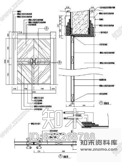 图块/节点常用双扇门详图cad施工图下载【ID:832268788】