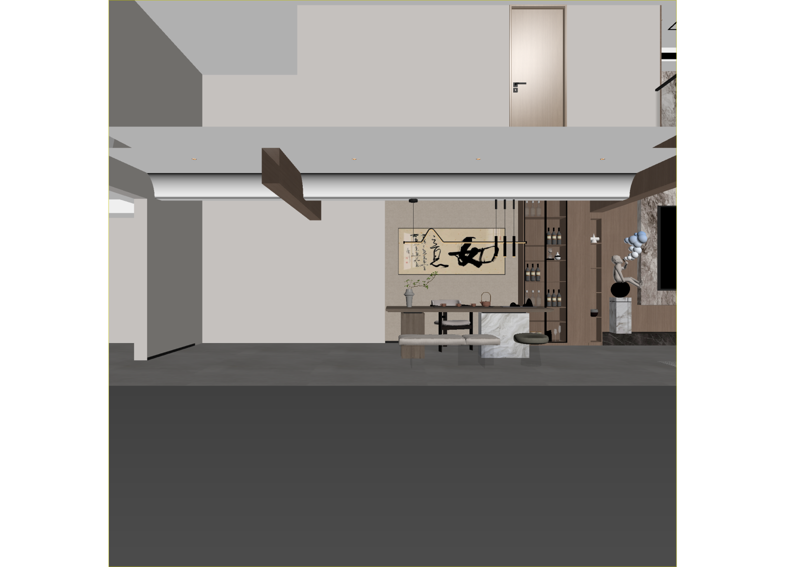 现代茶馆3D模型下载【ID:1214321964】