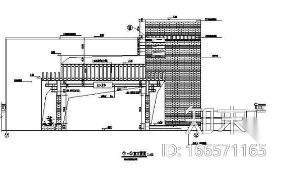 某别墅小区大门建筑施工图施工图下载【ID:166571165】