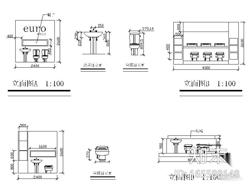 [学生作业]卫生间洁具展示设计（含效果）施工图下载【ID:165588148】