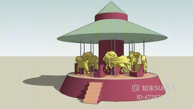 旋转木马SU模型下载【ID:47287302】
