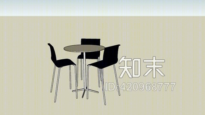 吧台凳SU模型下载【ID:420968777】