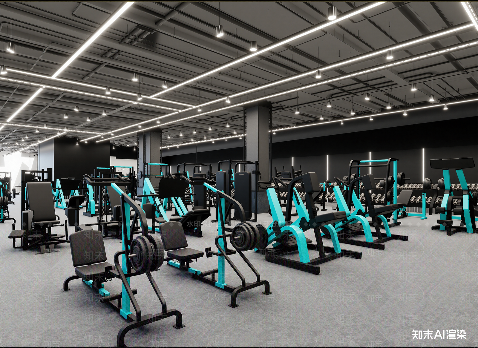 现代健身房3D模型下载【ID:1214072231】