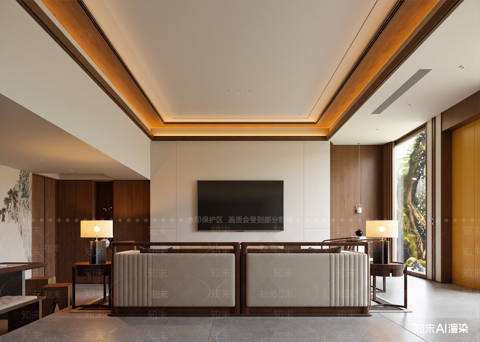 新中式酒店大堂3D模型下载【ID:1215128714】