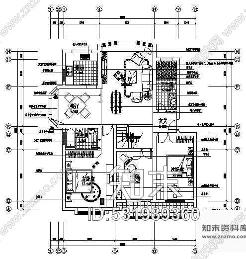 某二层别墅装修图cad施工图下载【ID:531989360】