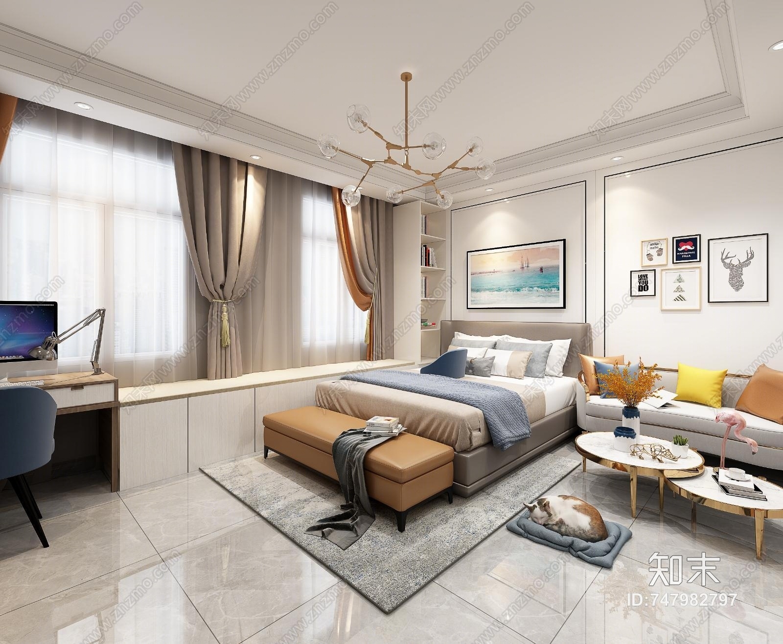 现代公寓3D模型下载【ID:747982797】
