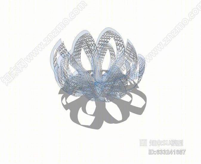 莲花雕塑SU模型下载【ID:633241687】
