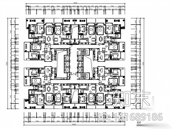 [深圳]某现代精装国际公寓奇数层户型室内竣工图施工图下载【ID:161689186】