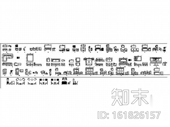 单体家具CAD图块下载cad施工图下载【ID:161826157】