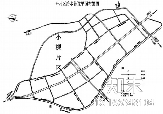 小区供水管网改造施工图cad施工图下载【ID:166348104】