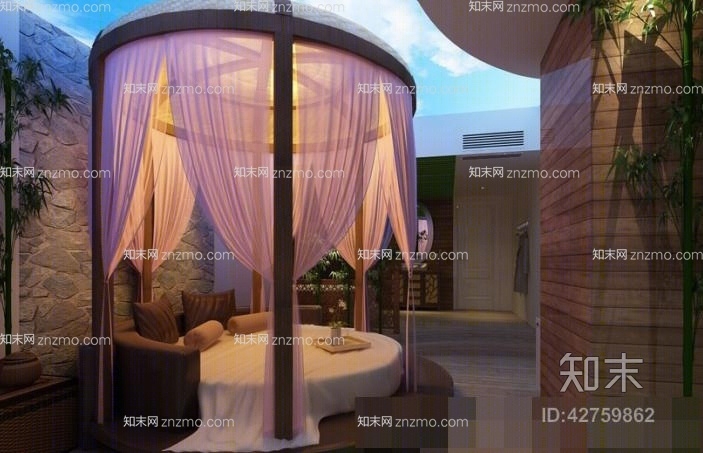 现代酒店客房3D模型下载【ID:42759862】
