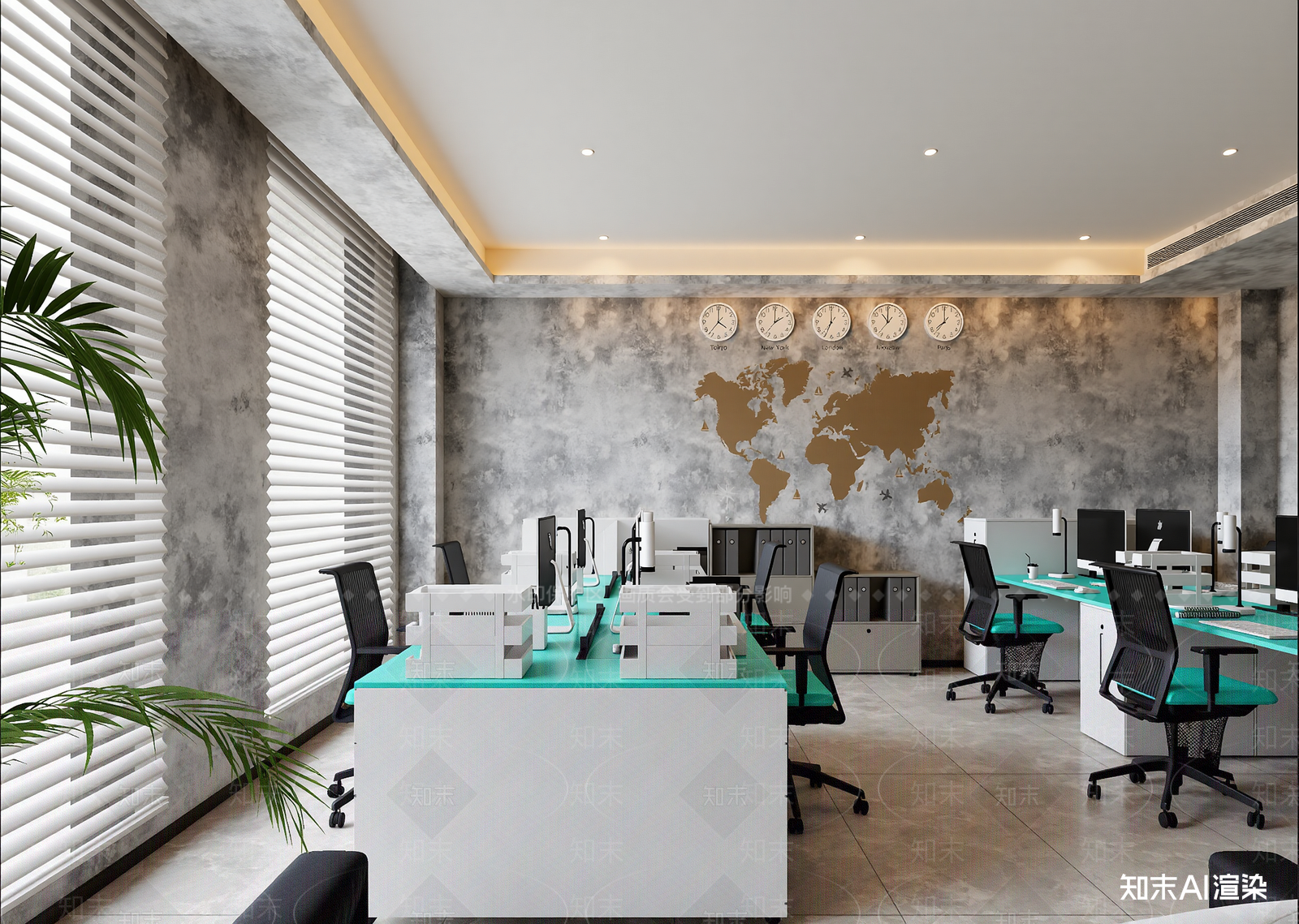 现代办公区3D模型下载【ID:1215081438】