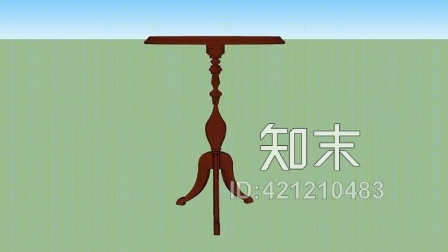 古董桃花心木鼎桌酒桌灯桌SU模型下载【ID:421210483】