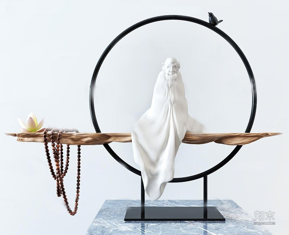 新中式佛意道象根雕3D模型下载【ID:35195284】