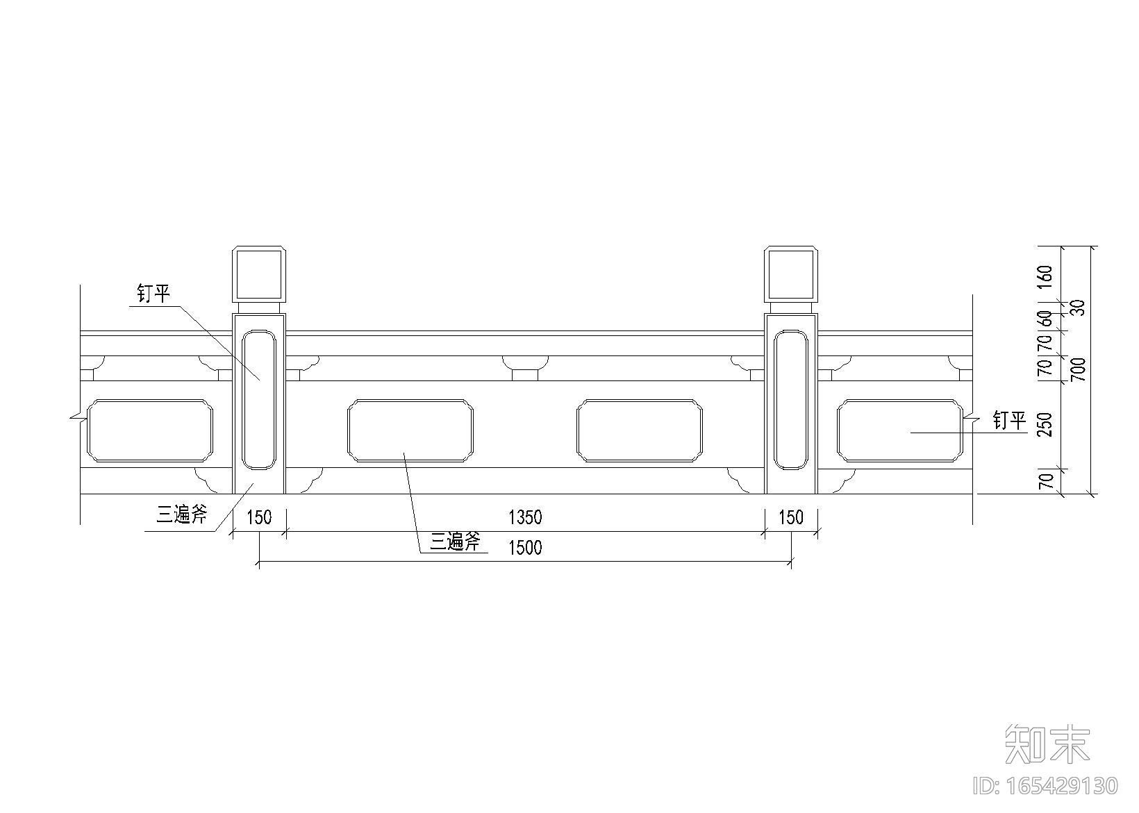 6种栏杆图块设计_CAD施工图下载【ID:165429130】