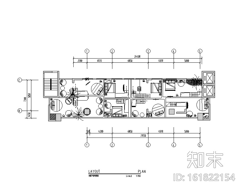 [广东]青蓝莓主题酒店设计施工图（附效果图）施工图下载【ID:161822154】